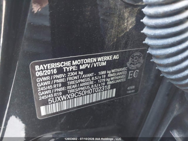 5UXWX9C50H0T02318 BMW X3 Xdrive28i