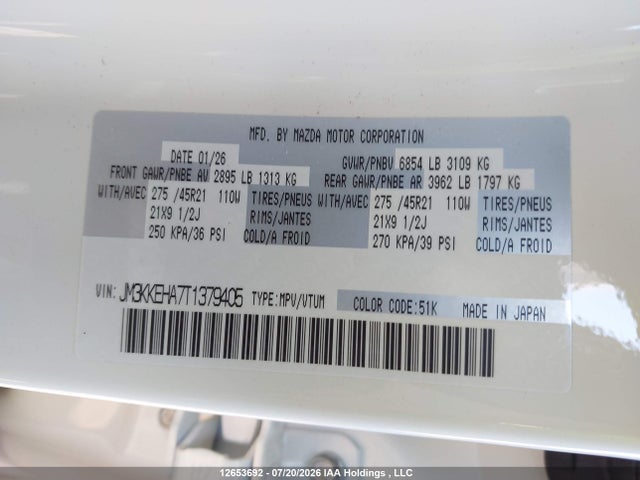JM3KKEHA7T1379405 Mazda Cx-90 Plug-in Hybrid Signature