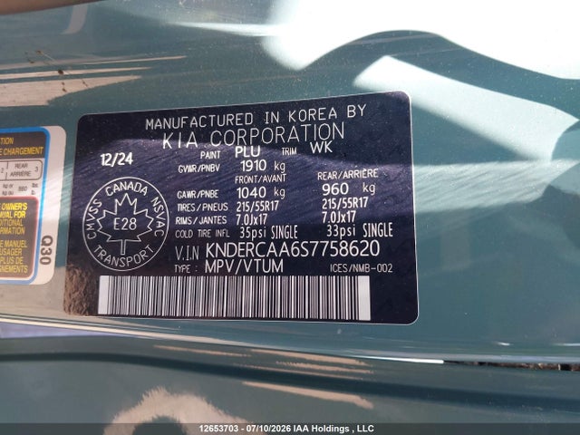 12653703 :رقم المزاد ، KNDERCAA6S7758620 vin ، 2025 Kia Seltos مزاد بيع