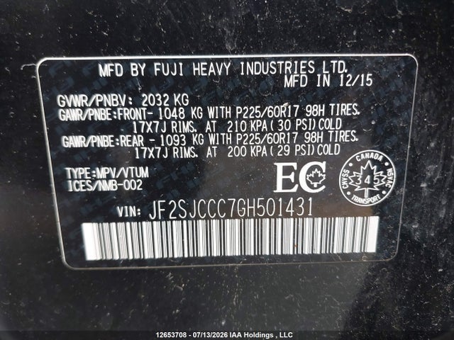 Subaru Forester 2.5i Convenience Package 2016 JF2SJCCC7GH501431 Image 18