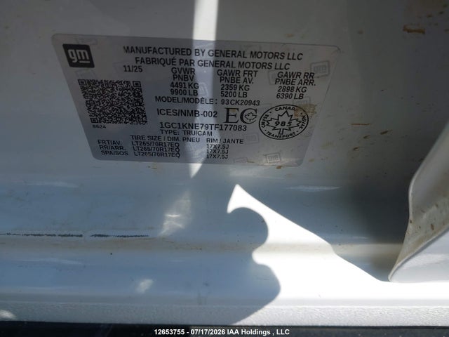 1GC1KNE79TF177083 Chevrolet Silverado K2500 Heavy Duty Lt