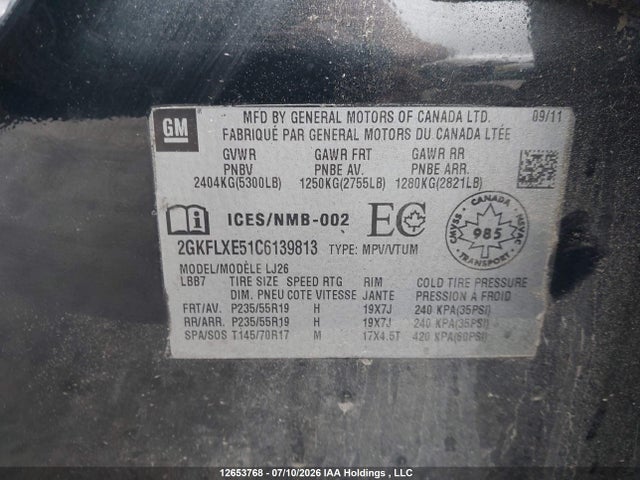 Продажа на аукционе авто 2012 Gmc Terrain Slt-2, vin: 2GKFLXE51C6139813, номер лота: 12653768