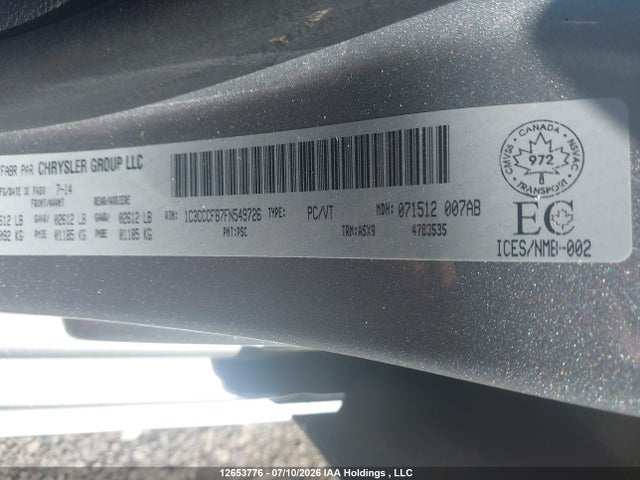 Продаж на аукціоні авто 2015 Chrysler 200 Lx, vin: 1C3CCCFB7FN549726, номер лоту: 12653776