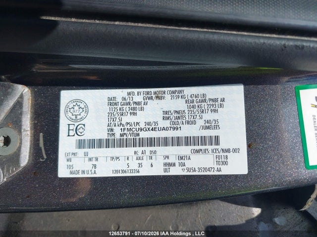Ford Escape 2014 1FMCU9GX4EUA07991 Image 9