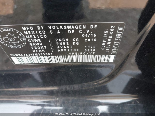 3VWDA7AJ4FM333061 Volkswagen JETTA TDI