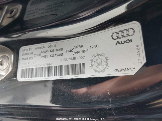 Продаж на аукціоні авто 2010 Audi A5 2.0t/2.0t Premium, vin: WAUMFBFH3AN007552, номер лоту: 12653839