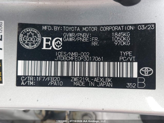 Toyota Corolla 2023 JTDBCMFE0P3017061 Image 19