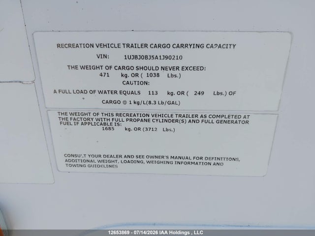 Продажа на аукционе авто 2010 Jayco Jay Feather, vin: 1UJBJ0BJ5A1J90210, номер лота: 12653869