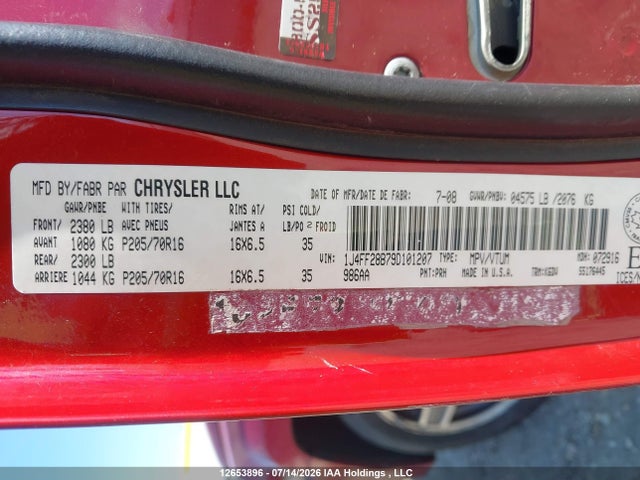 12653896 :رقم المزاد ، 1J4FF28B79D101207 vin ، 2009 Jeep Patriot Sport مزاد بيع