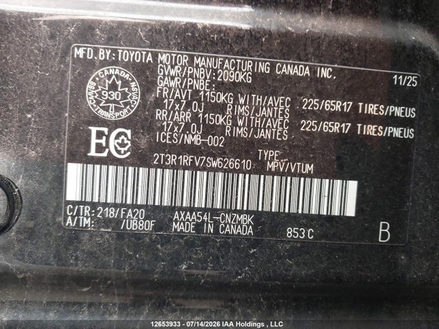 Aukcja sprzedaży 2025 Toyota Rav4 Xle/xle Premium, vin: 2T3R1RFV7SW626610, numer aukcji: 12653933