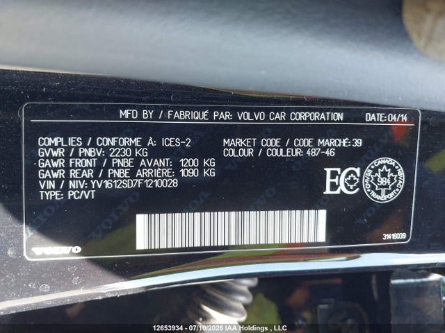 Volvo V60 T5 Platinum 2015 YV1612SD7F1210028 Image 19