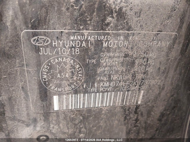 Hyundai Elantra Essential 2019 KMHD74LF2KU737809 Image 19