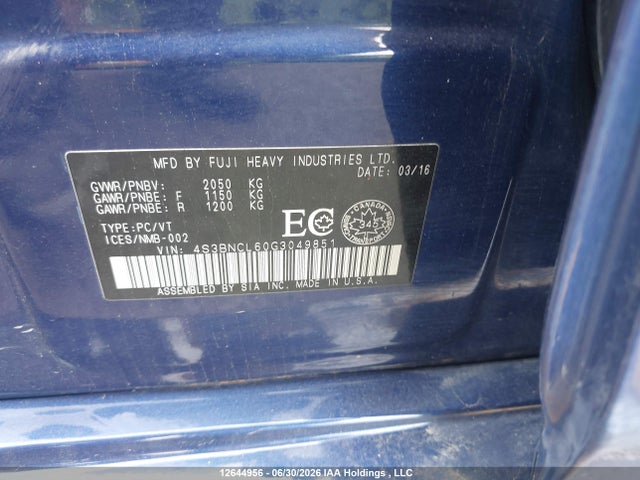 Продаж на аукціоні авто 2016 Subaru Legacy 2.5i Limited, vin: 4S3BNCL60G3049851, номер лоту: 12644956