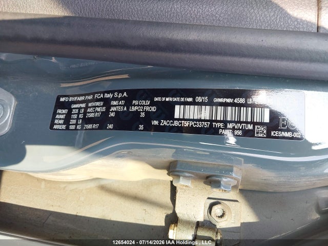 Jeep Renegade Trailhawk 2015 ZACCJBCT5FPC33757 Image 9