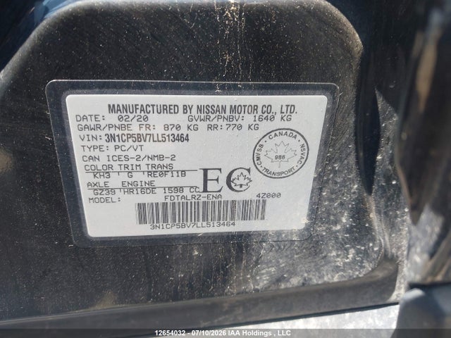 Nissan KICKS S 2020 3N1CP5BV7LL513464 Image 9