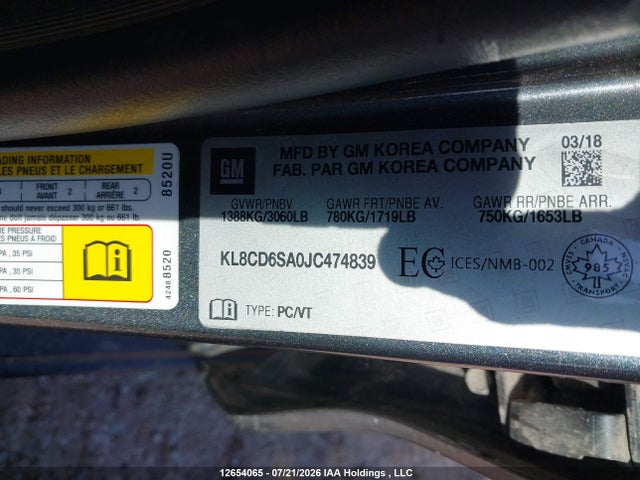 Chevrolet SPARK 1LT 2018 KL8CD6SA0JC474839 Image 9