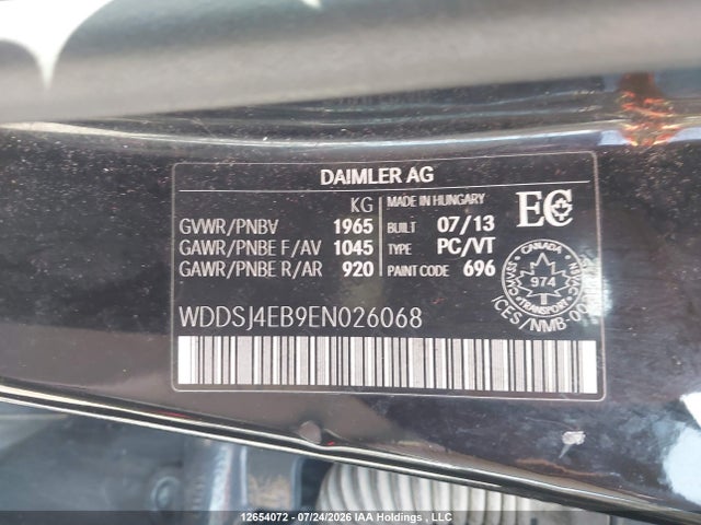 12654072 :رقم المزاد ، WDDSJ4EB9EN026068 vin ، 2014 Mercedes-benz Cla 250 مزاد بيع