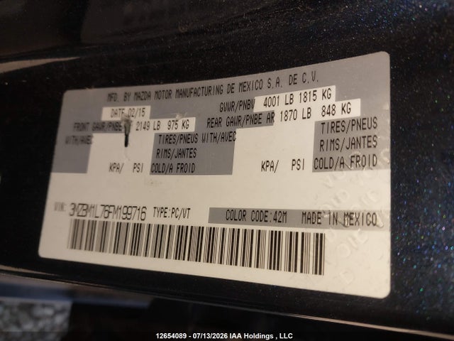 Mazda Mazda3 Gs 2015 3MZBM1L76FM199716 Image 9