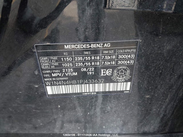 2023 Mercedes-benz Gla 250 4maitc მანქანა იყიდება აუქციონზე, vin: W1N4N4HB1PJ433632, აუქციონის ნომერი: 12654106