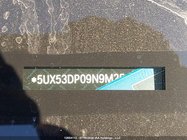 Продаж на аукціоні авто 2022 Bmw X3 Xdrive30i, vin: 5UX53DP09N9M25907, номер лоту: 12654112