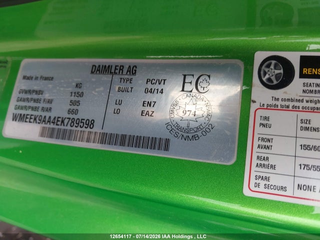 Smart Fortwo 2014 WMEEK9AA4EK789598 Image 19