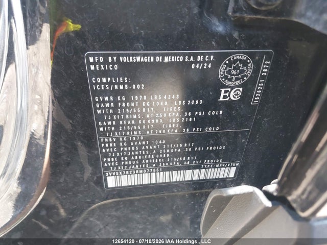 Volkswagen TAOS SE 2024 3VVSX7B23RM077551 Image 9