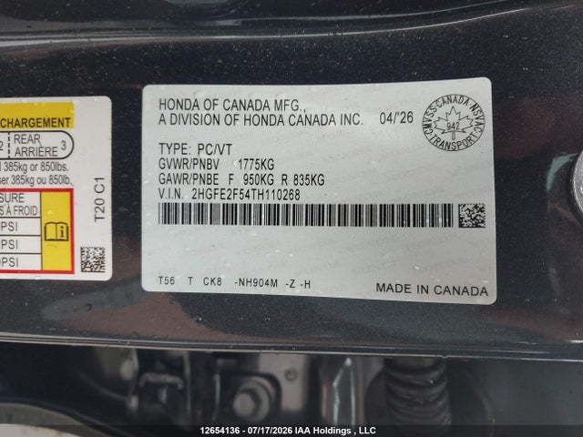 Honda Civic Sport 2026 2HGFE2F54TH110268 Image 18