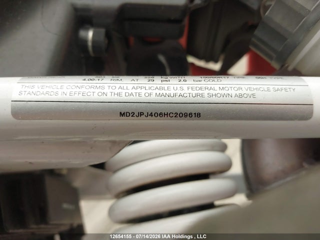 2017 Ktm 390 Duke მანქანა იყიდება აუქციონზე, vin: MD2JPJ406HC209618, აუქციონის ნომერი: 12654155