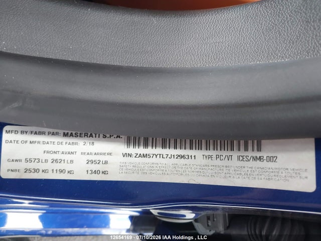 ZAM57YTL7J1296311 Maserati Ghibli S Q4 Granlusso