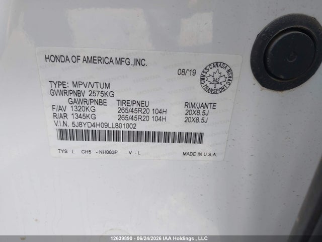 5J8YD4H09LL801002 Acura Mdx A-spec/pmc Edition