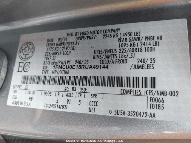 Ford Escape Phev 2024 1FMCU0E18RUA49144 Image 19