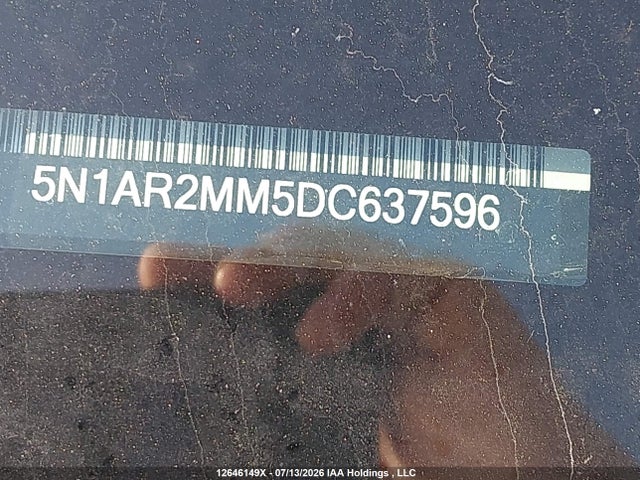 2013 Nissan Pathfinder Platinum/s/sl/sv მანქანა იყიდება აუქციონზე, vin: 5N1AR2MM5DC637596, აუქციონის ნომერი: 12646149