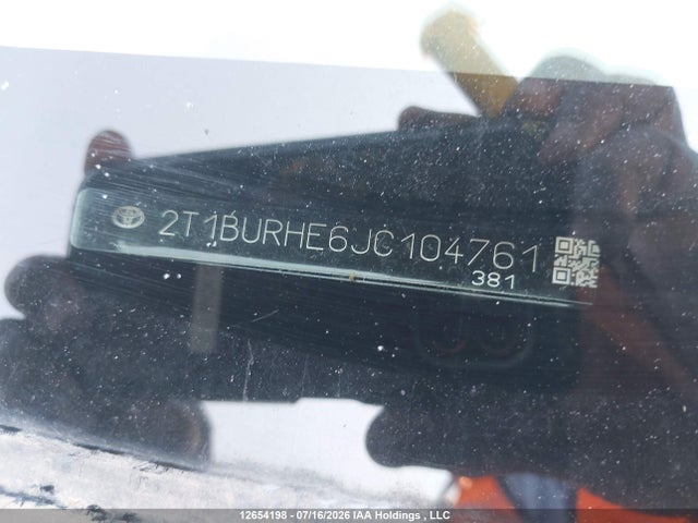 12654198 :رقم المزاد ، 2T1BURHE6JC104761 vin ، 2018 Toyota Corolla Ce مزاد بيع