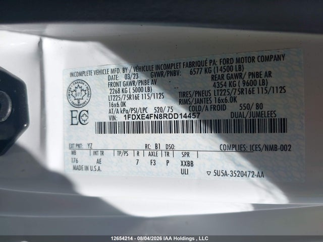 Ford Econoline E450 Super Duty Cutaway Van 2024 1FDXE4FN8RDD14457 Image 9