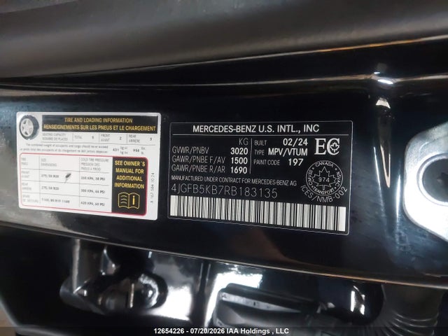 2024 Mercedes-benz Gle 450 4matic მანქანა იყიდება აუქციონზე, vin: 4JGFB5KB7RB183135, აუქციონის ნომერი: 12654226