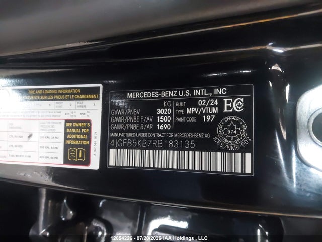 2024 Mercedes-benz Gle 450 4matic მანქანა იყიდება აუქციონზე, vin: 4JGFB5KB7RB183135, აუქციონის ნომერი: 12654226
