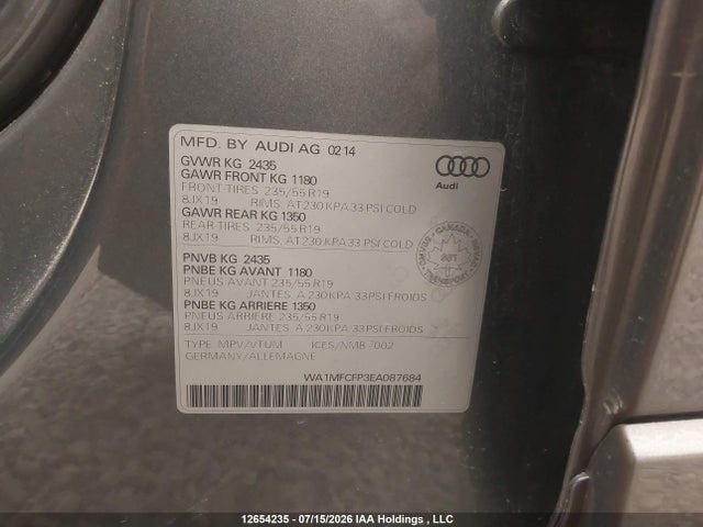 Audi Q5 2.0 Progressiv 2014 WA1MFCFP3EA087684 Image 9