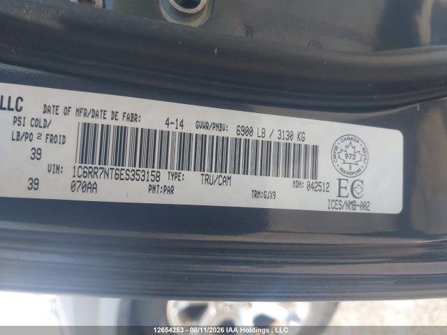 RAM 1500 Laramie 2014 1C6RR7NT6ES353158 Image 9