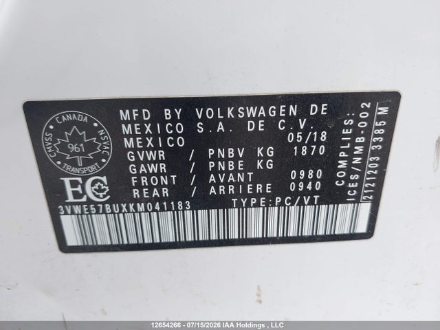 Volkswagen JETTA SEL 2019 3VWE57BUXKM041183 Image 9