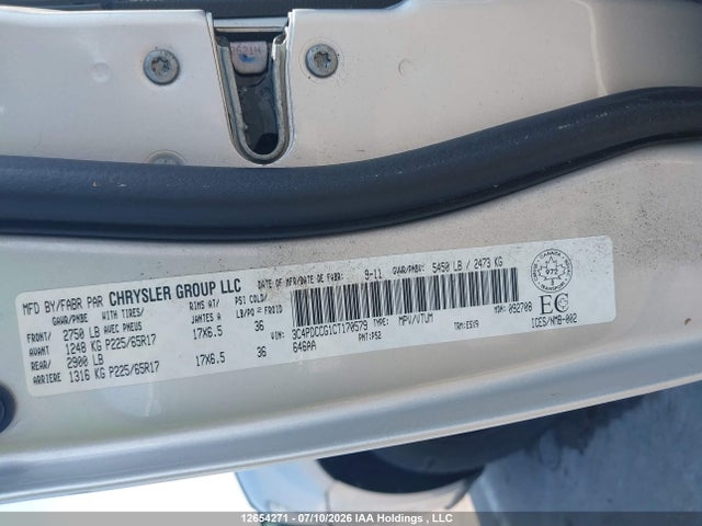 12654271 :رقم المزاد ، 3C4PDCCG1CT170579 vin ، 2012 Dodge Journey مزاد بيع