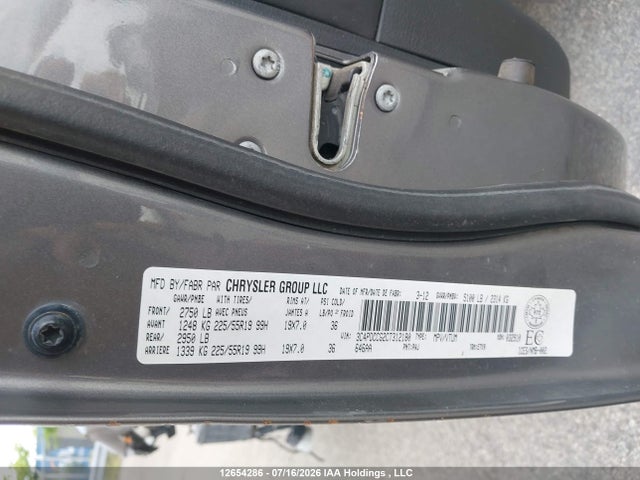 12654286 :رقم المزاد ، 3C4PDCCG2CT312180 vin ، 2012 Dodge Journey Sxt مزاد بيع