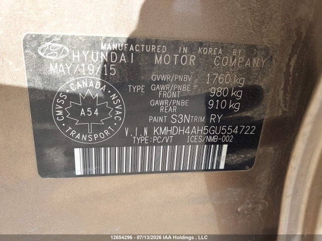 Продаж на аукціоні авто 2016 Hyundai Elantra Se/sport/limited, vin: KMHDH4AH5GU554722, номер лоту: 12654296