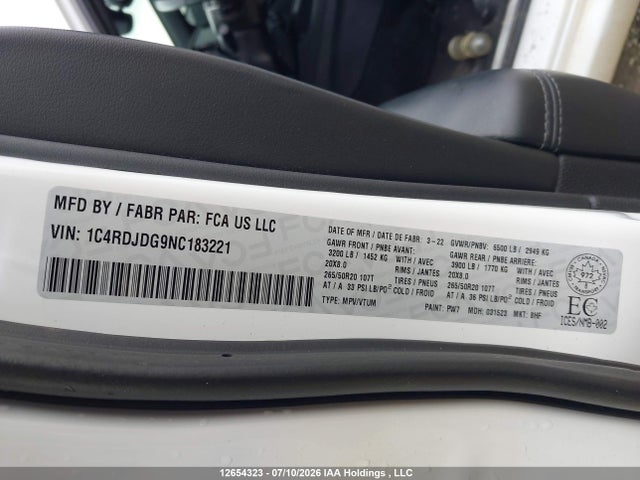 Dodge DURANGO GT 2022 1C4RDJDG9NC183221 Image 18