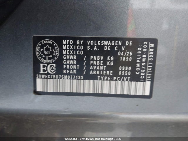 Volkswagen Jetta 2025 3VWEX7BU7SM077133 Image 9