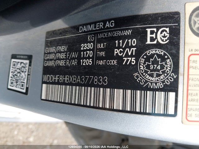 2011 Mercedes-benz E 350 4matic მანქანა იყიდება აუქციონზე, vin: WDDHF8HBXBA377833, აუქციონის ნომერი: 12654355