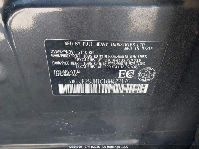 Subaru Forester 2.0xt Touring 2016 JF2SJHTC1GH423175 Image 18