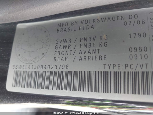 Aukcja sprzedaży 2008 Volkswagen City Golf, vin: 9BWEL41J084023798, numer aukcji: 12654367