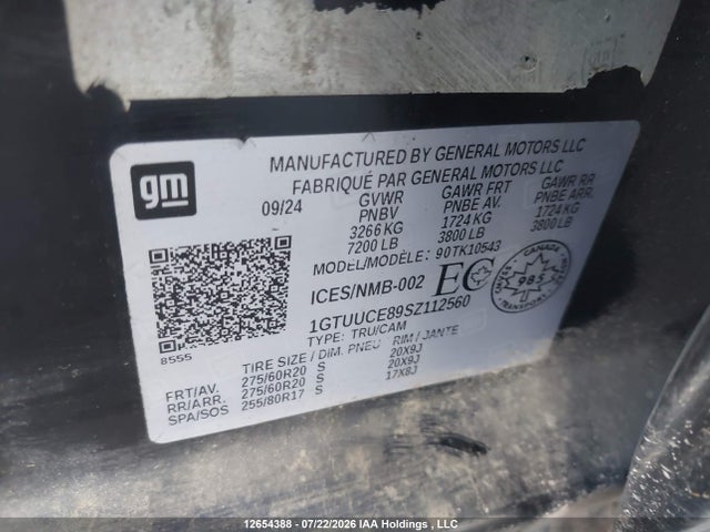 Продаж на аукціоні авто 2025 Gmc Sierra K1500 Elevation, vin: 1GTUUCE89SZ112560, номер лоту: 12654388