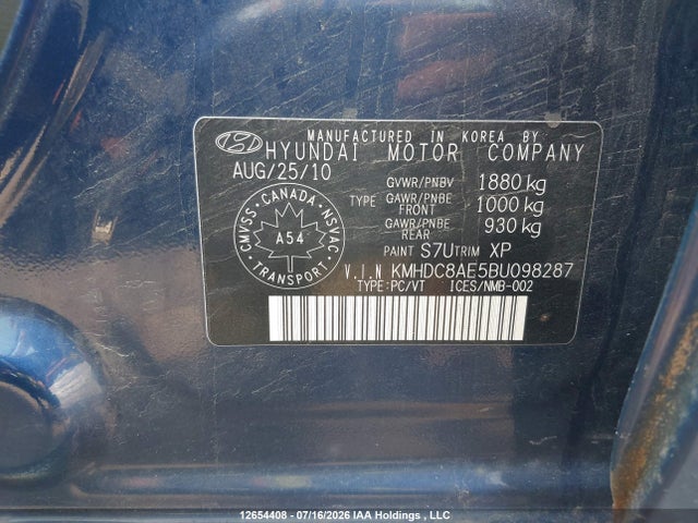 Продаж на аукціоні авто 2011 Hyundai Elantra, vin: KMHDC8AE5BU098287, номер лоту: 12654408