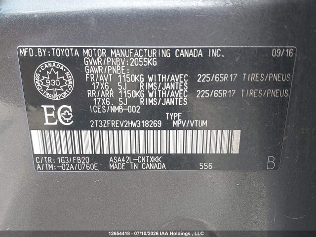 Toyota RAV4 LE 2017 2T3ZFREV2HW318269 Image 9